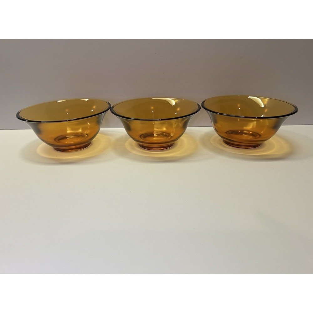 Amber Glass‎ Salad Desert Bowls 5.5 x 2.5 In Beautiful Golden Color